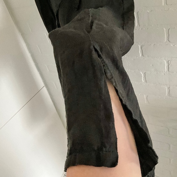 Viola Borghi Linen Pants Baggy Wide leg Parachute Cropped Paper Waist Pockets S - Picture 10 of 16